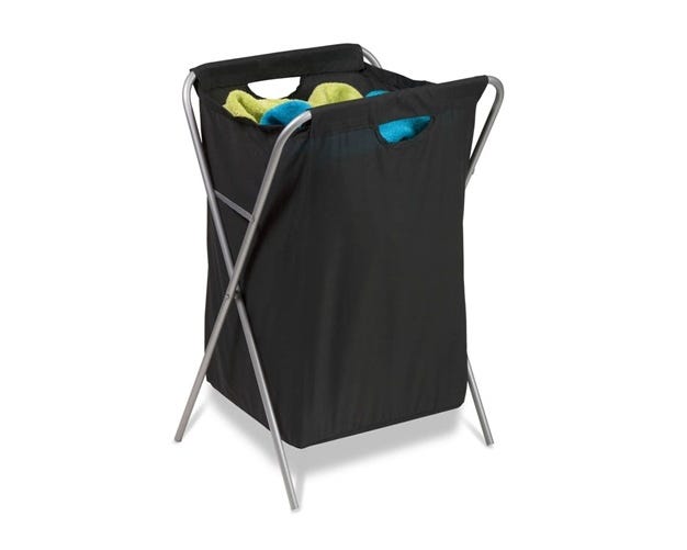 HoneyCanDo Black Folding XFrame Hamper HMP01635