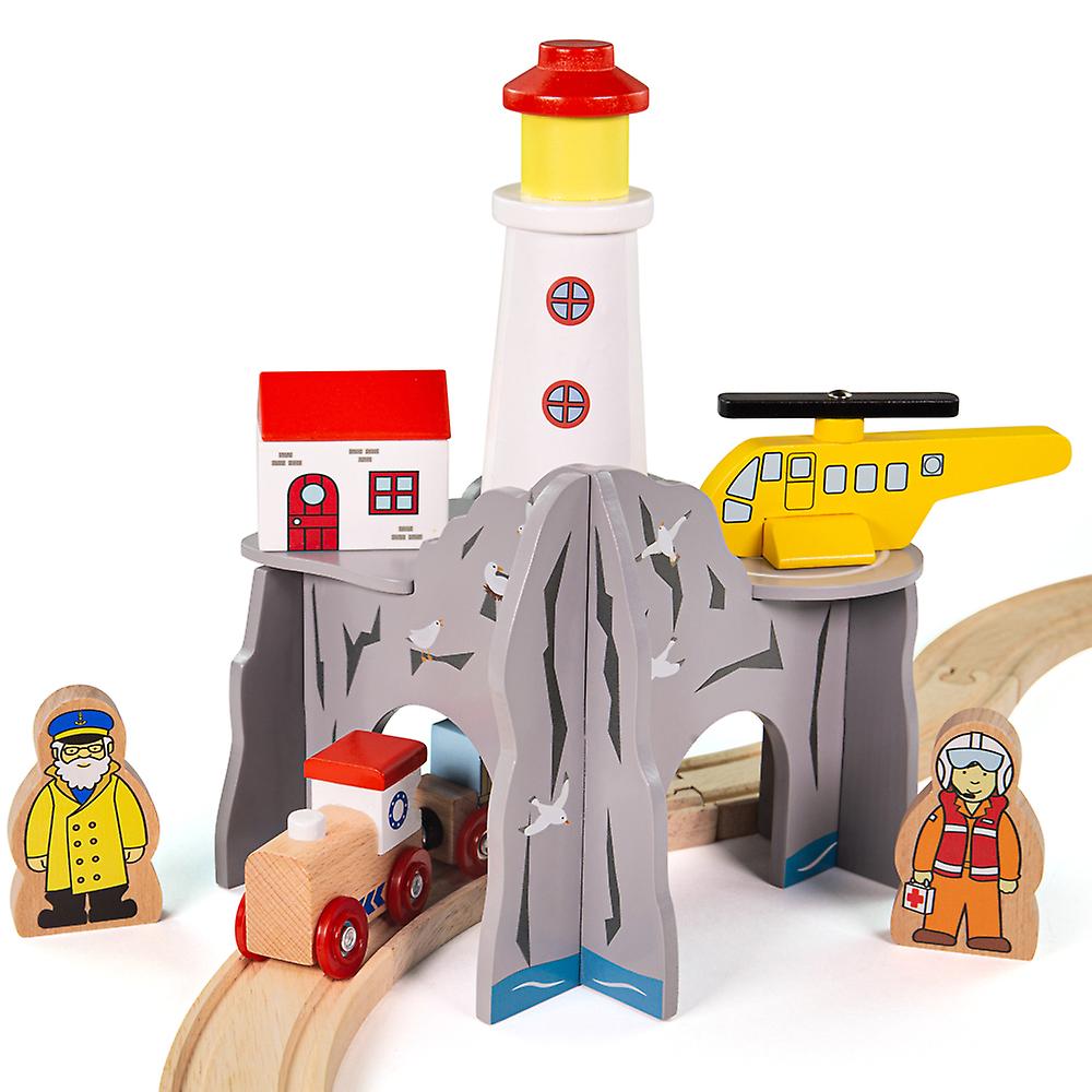 Bigjigs Rail Lighthouse 4-Way Tunnel | Wooden Toys | Bigjigs Train Accessories