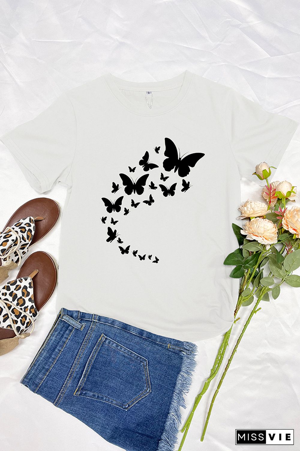 Flying Butterflies Graphic T-Shirt Wholesale