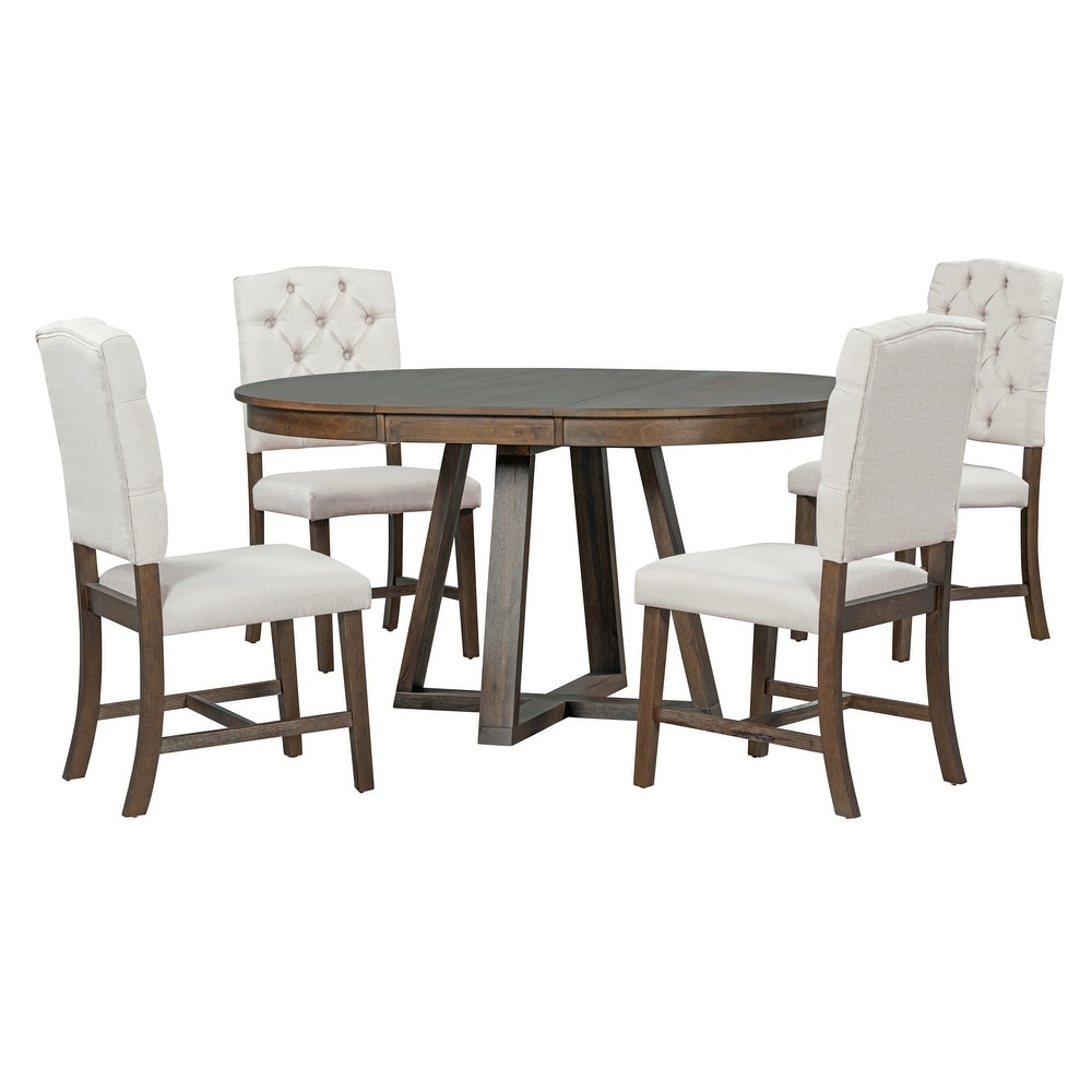 5 Piece Retro Functional Dining Set  Round Table with a 16\