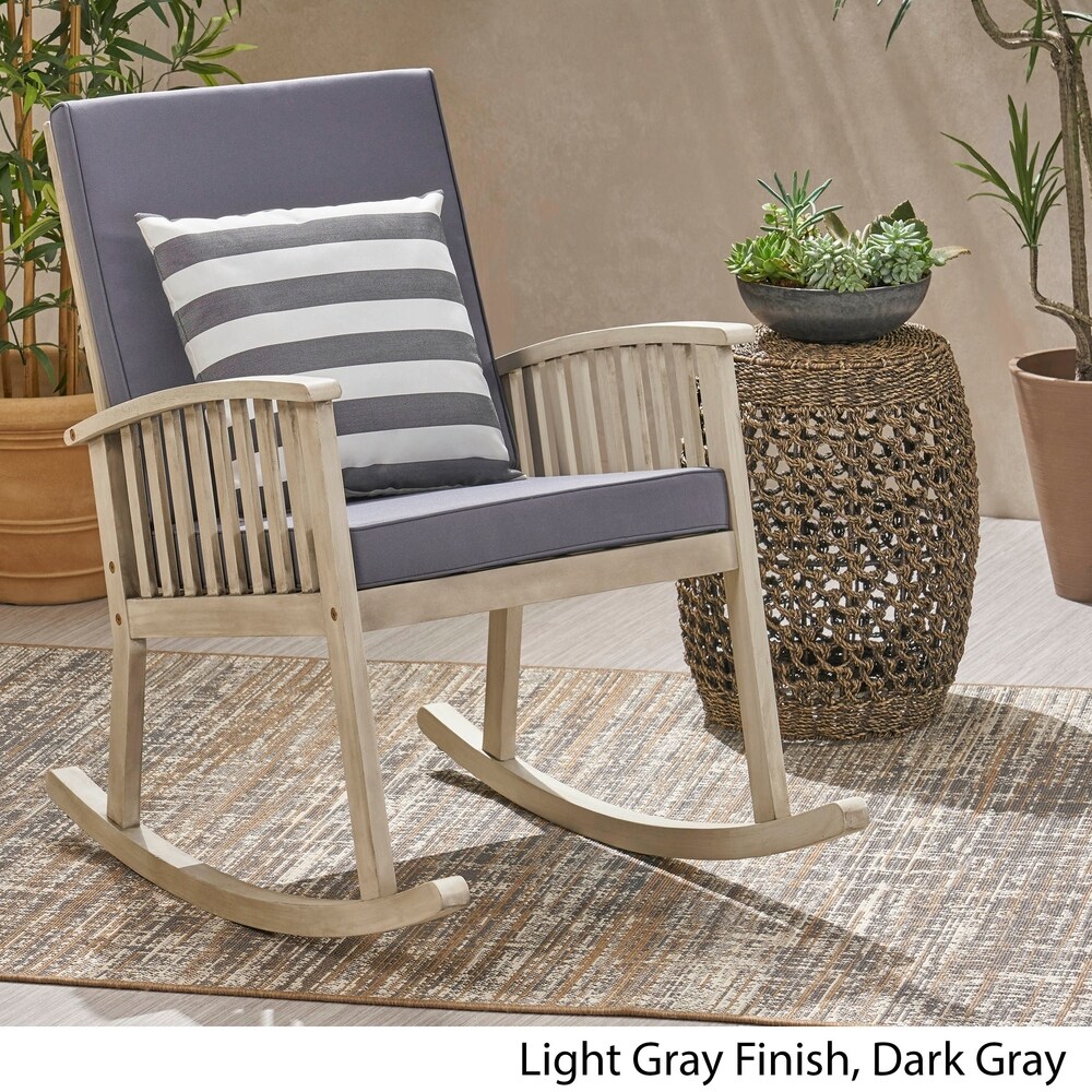 Casa Outdoor Acacia Wood Rocking Chair by Christopher Knight Home