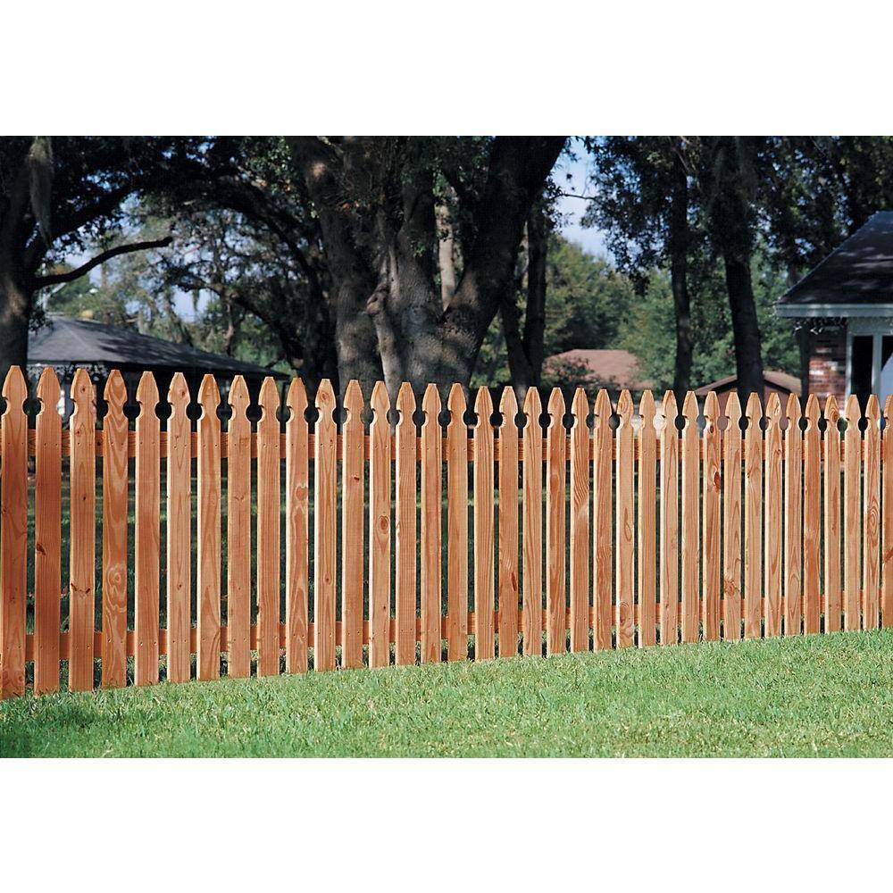 Outdoor Essentials 58 in. x 3-12 in. x 3-12 ft. Western Red Cedar French Gothic Fence Picket (13-Pack) 234628