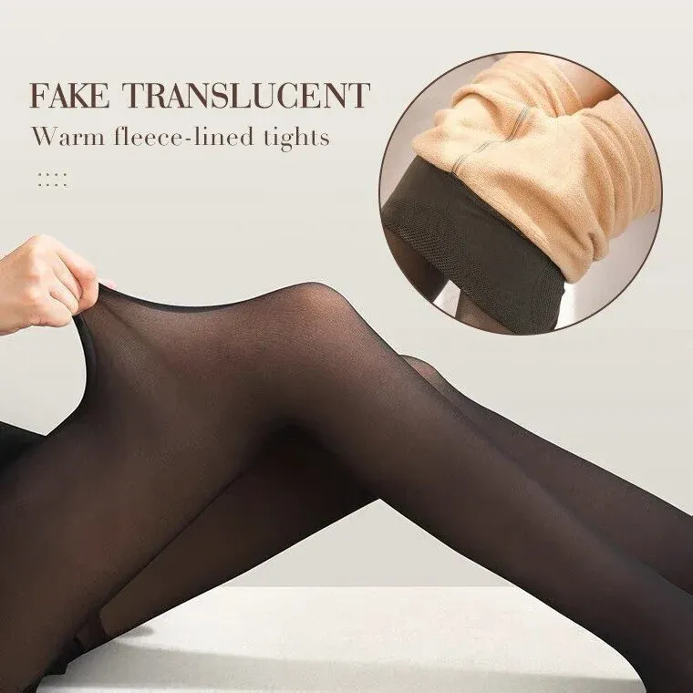 49% OFF🔥🔥-Flawless Legs Fake Translucent Warm Plush Lined Elasti