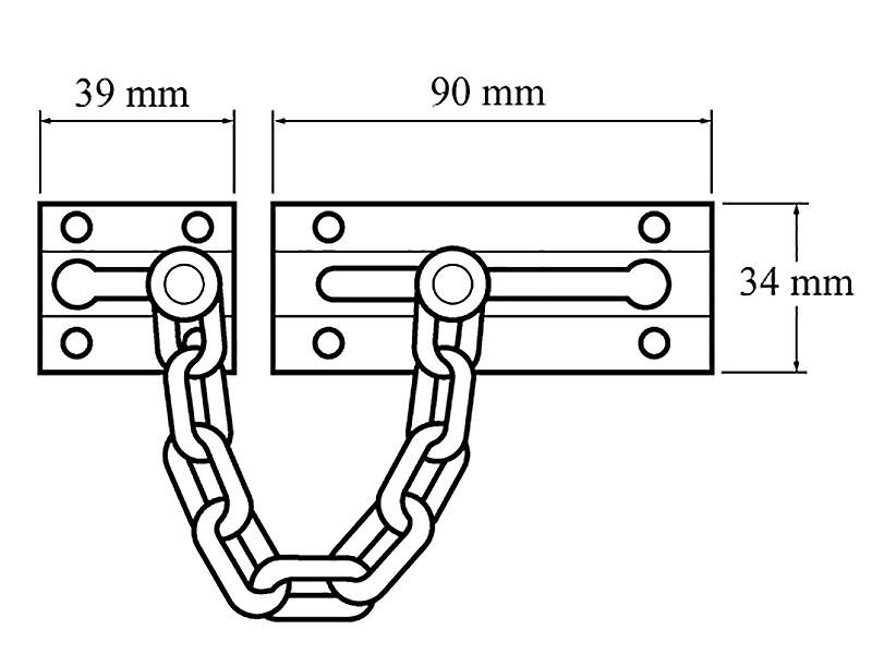 Yale Locks P1037 Door Chain Chrome Finish YALP1037CH