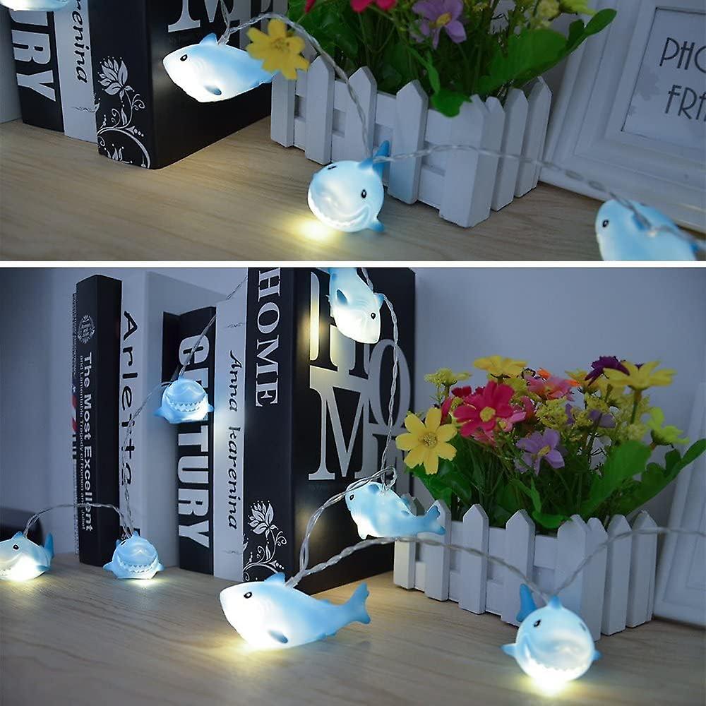 1.5m 10 Led Shark String Lights Battery Operated Fantastic For Bedroom， Baby Room， Kids Room， Birthday Party (shark)