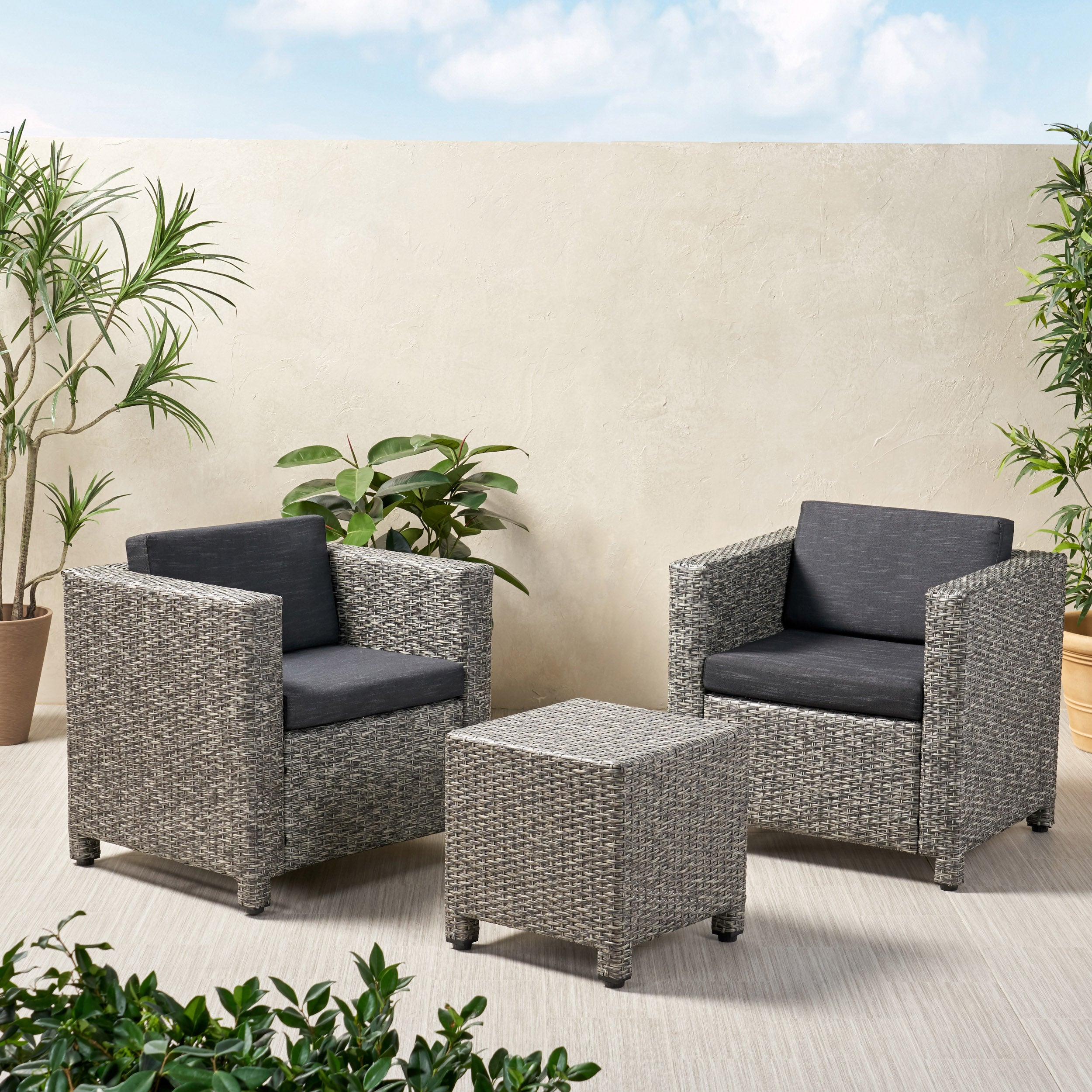 Venice 2-Seater Outdoor Chat Set with Side Table