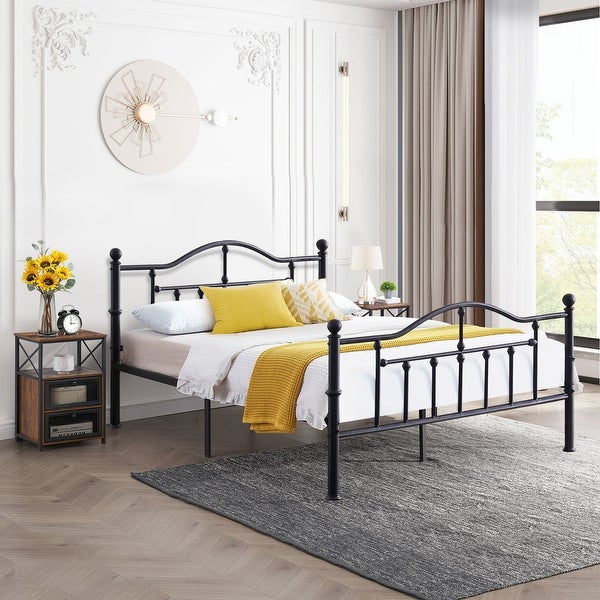 Taomika 3-pieces Modern Bedroom Set with Black Curved Bed Frame - - 35654760