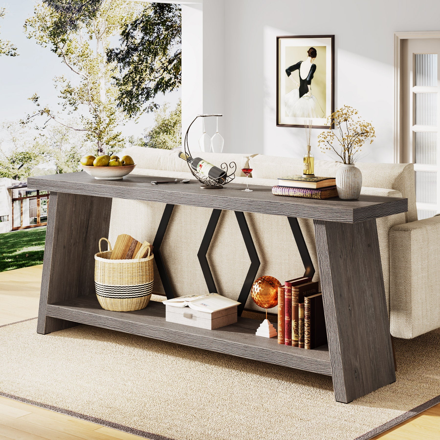 70.9-Inch Console Sofa Table with Storage for Entryway Living Room