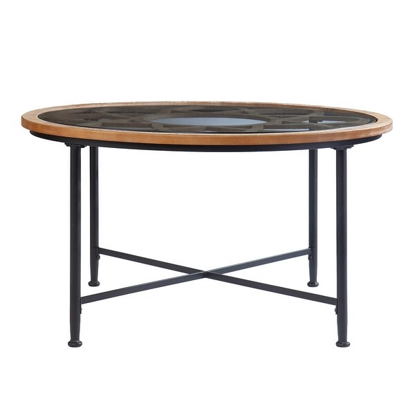 SEI Furniture Melione Modern Farmhouse Black Metal Coffee Table