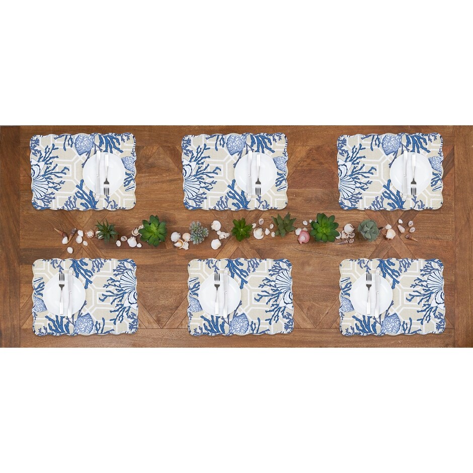 Cannon Cotton Reversible Machine Washable Placemat Set 6