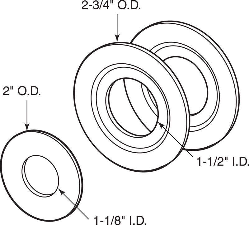 Prime-Line 2.8 in. H X 2.8 in. L Brass-Plated Brass Steel Bore Reducer