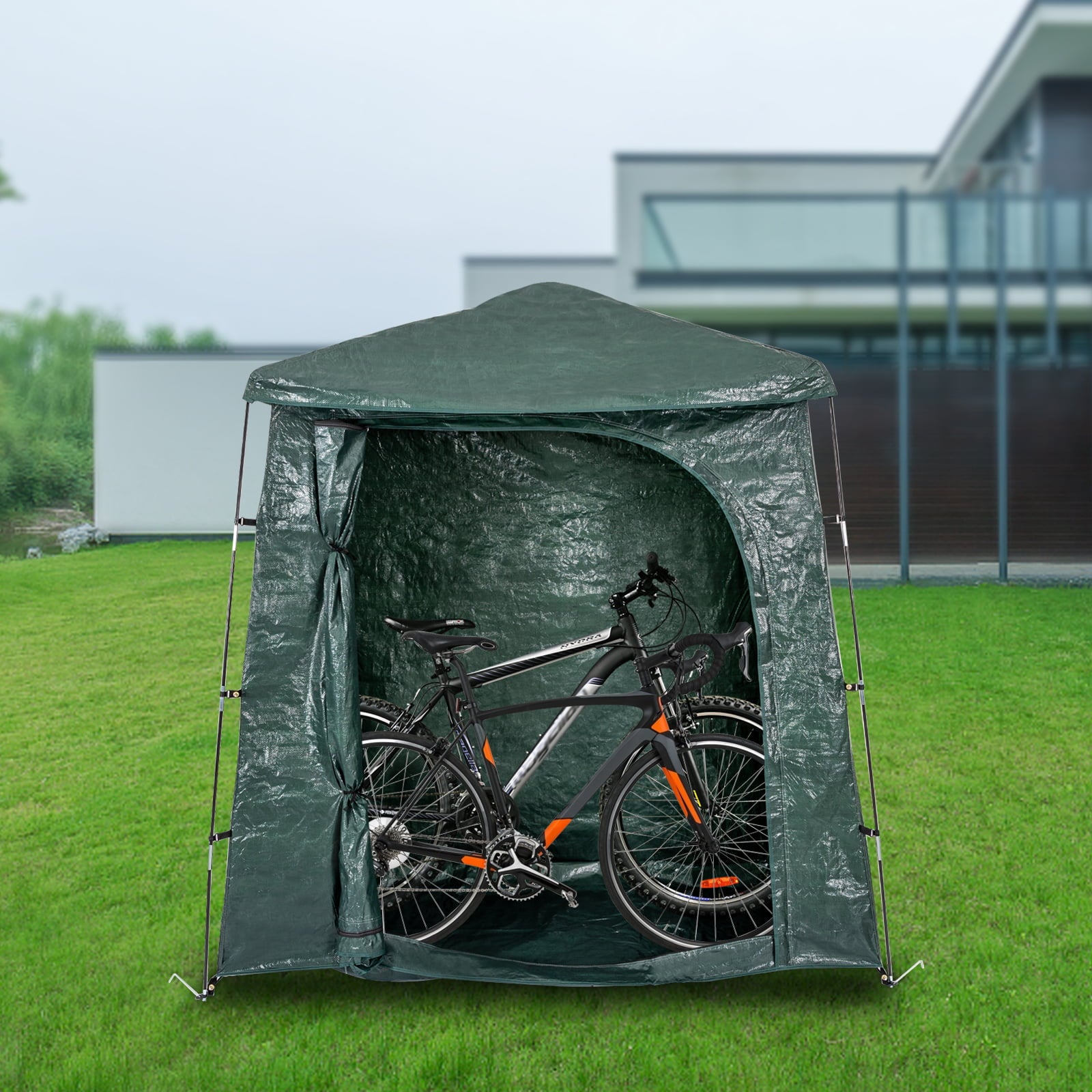 Miumaeov Bicycle Storage Shed Tent Waterproof Outdoor Bike Shed Portable Tent with Storage Bag 78.74*39.37*74.8in