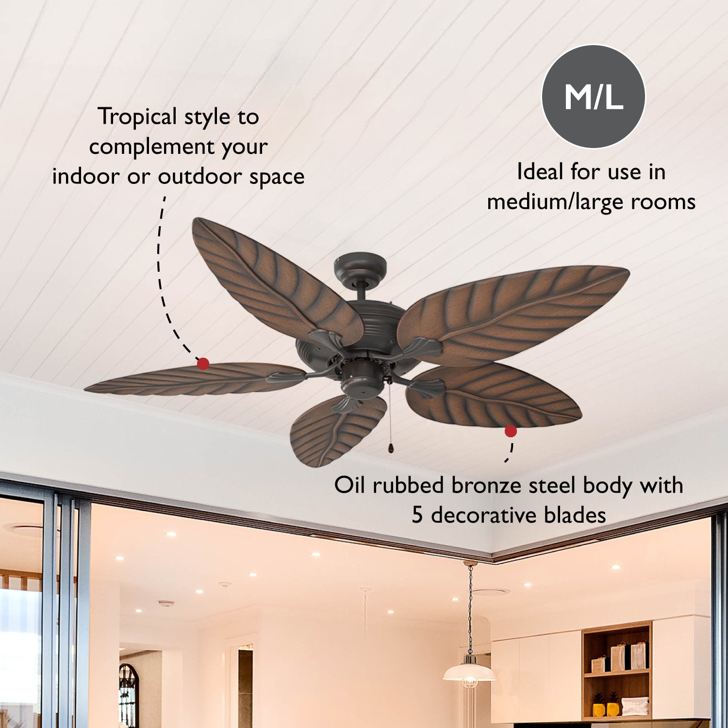 Design House Martinique 52-Inch Indoor/Outdoor Ceiling Fan in Bronze