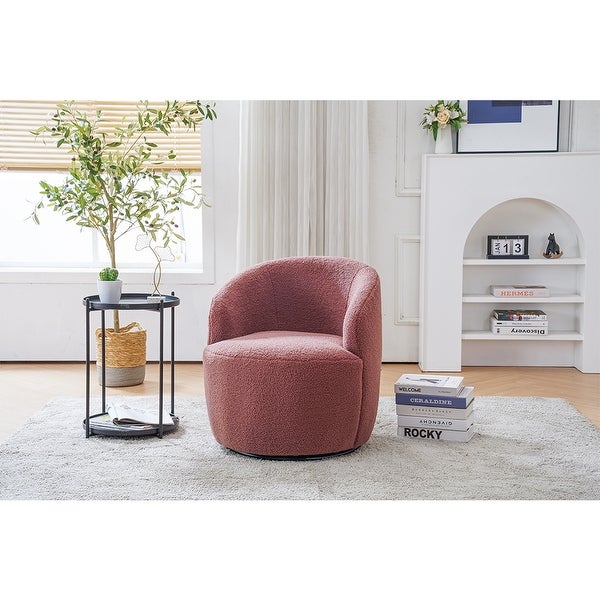 Teddy Fabric Swivel Accent Armchair