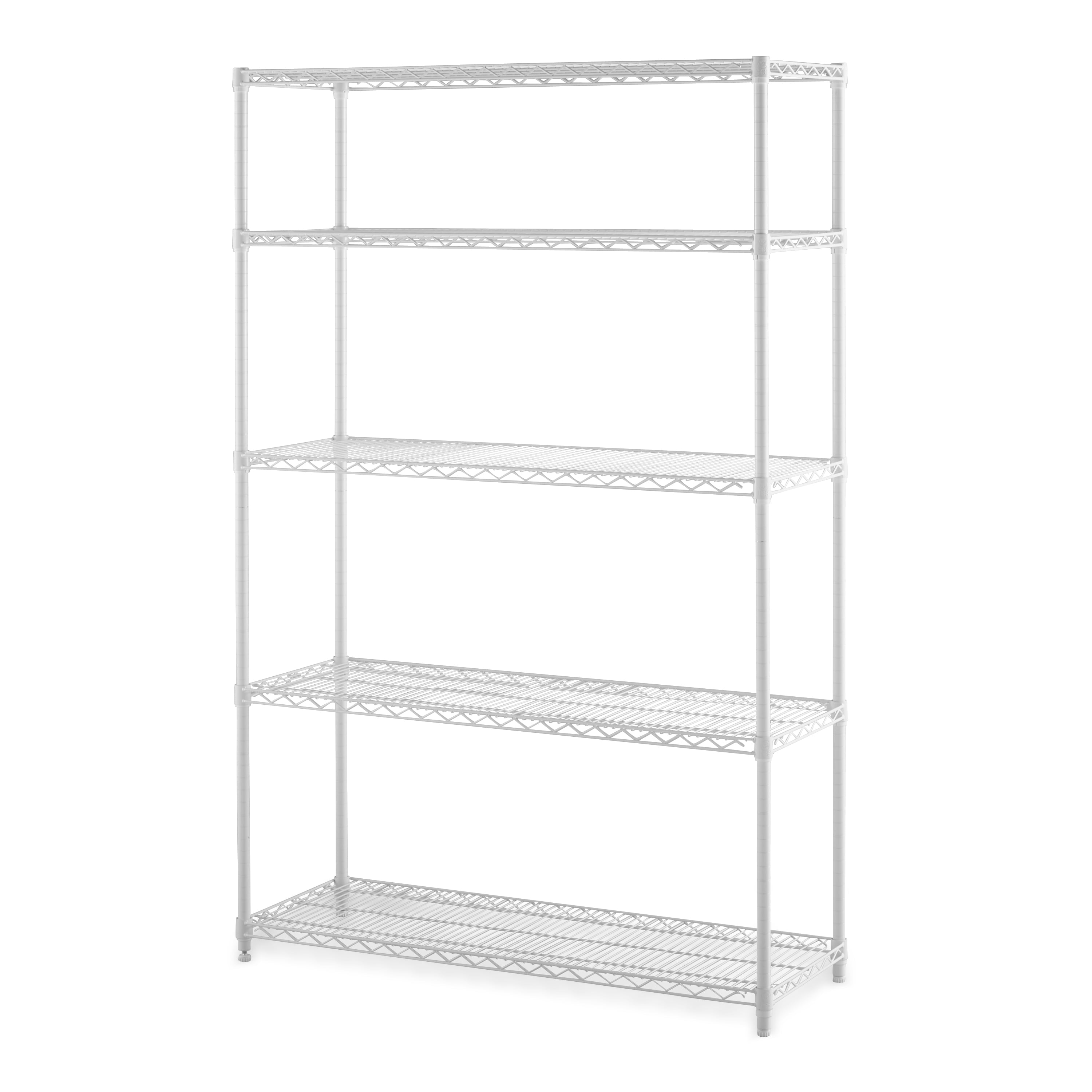 Hyper Tough Heavy Duty 5 Tier Wire Shelf, White, 3000 lb Capacity