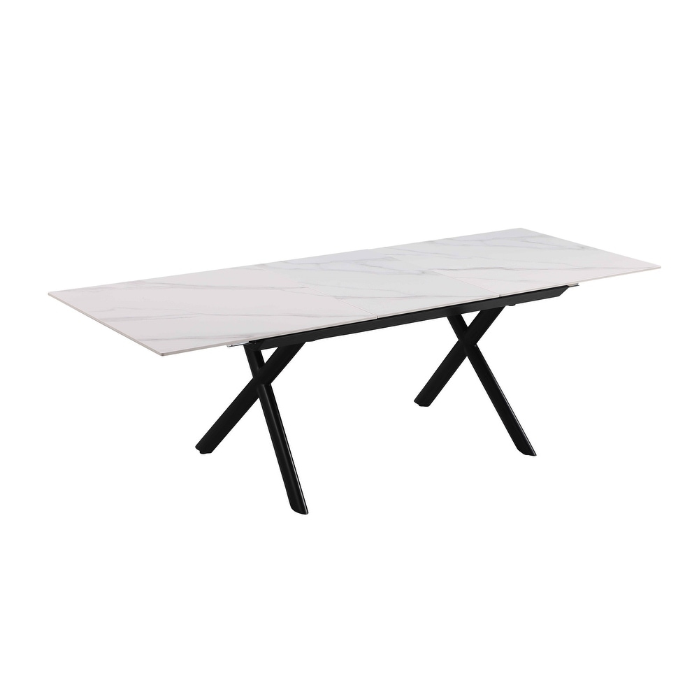 Somette Kortona Extendable Sintered Stone Dining Table