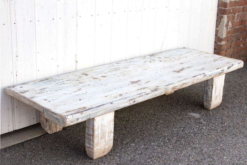 Aged White Farmhouse Style Coffee Table   Farmhouse   Coffee Tables   by De cor  Houzz