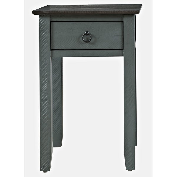 Devon Farmhouse Distressed Rustic One-drawer Pine Chairside End Table by Jofran