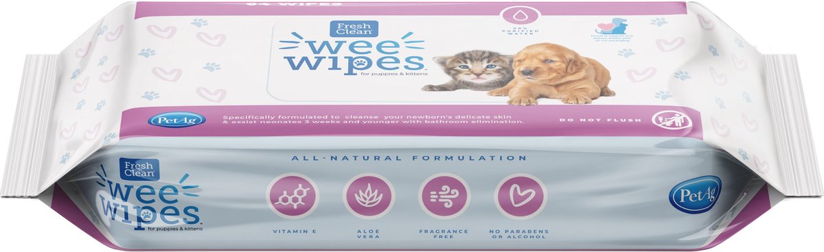 PetAg Wee Cat Dog and Small-Pet Wipes， 64 count