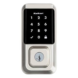 Kwikset HALO Satin Nickel Single-Cylinder Keypad Electronic Smart Lock Deadbolt Featuring SmartKey Touchscreen and WiFi 99390-001