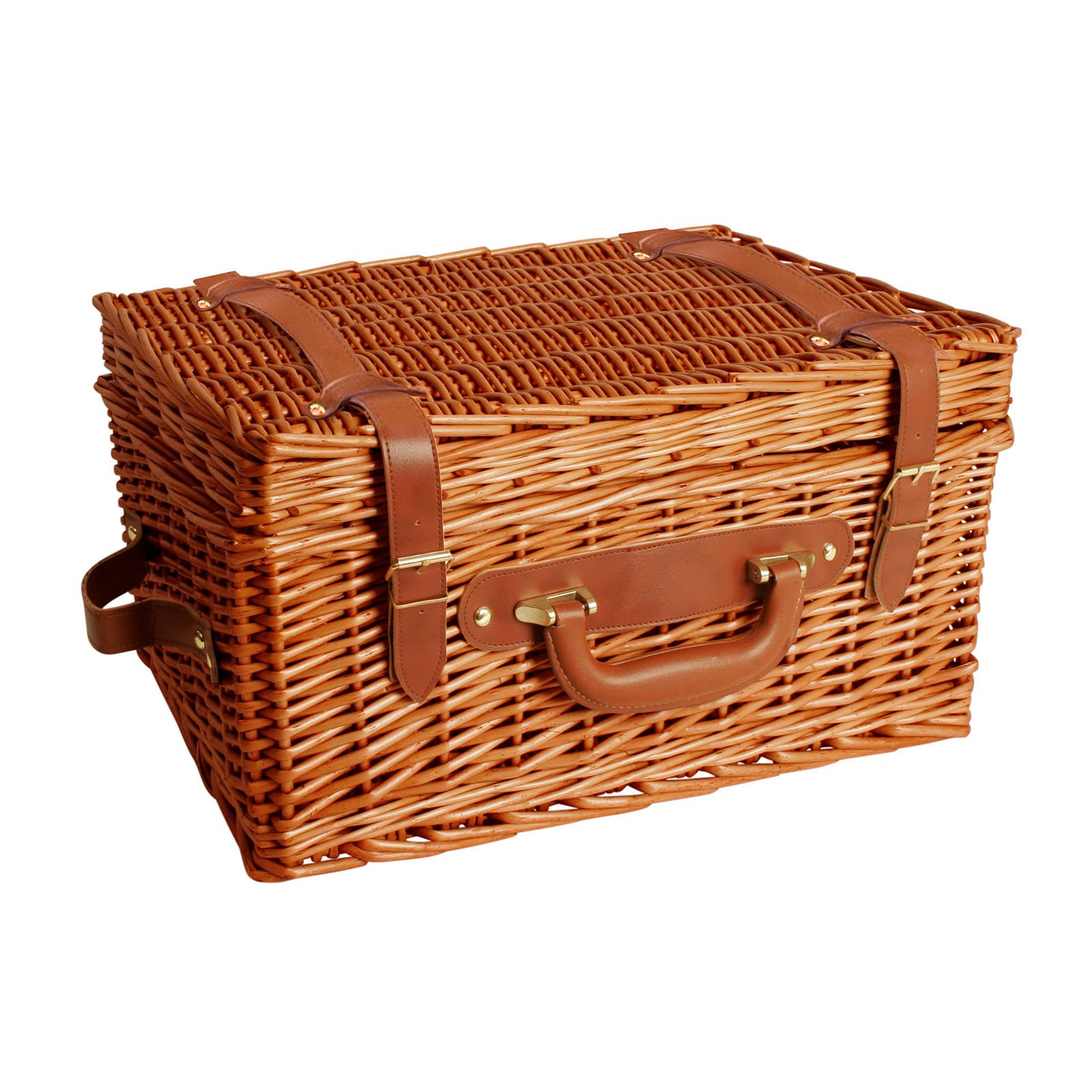 Wald Import Willow Picnic Basket - Brown