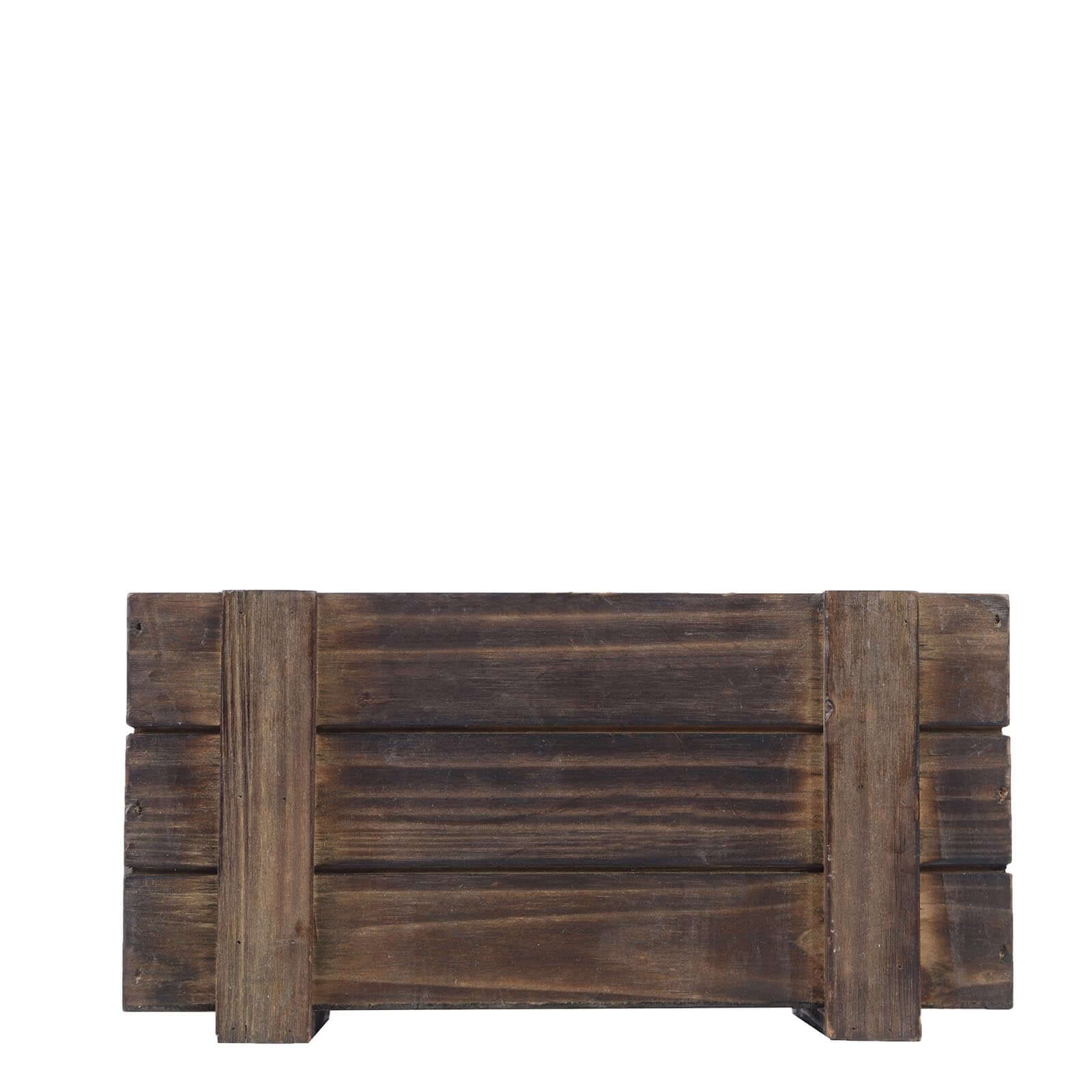 Pack of 2 Smoked Brown Rustic Natural Wood Planter Box Set With Removable Plastic Liners 10