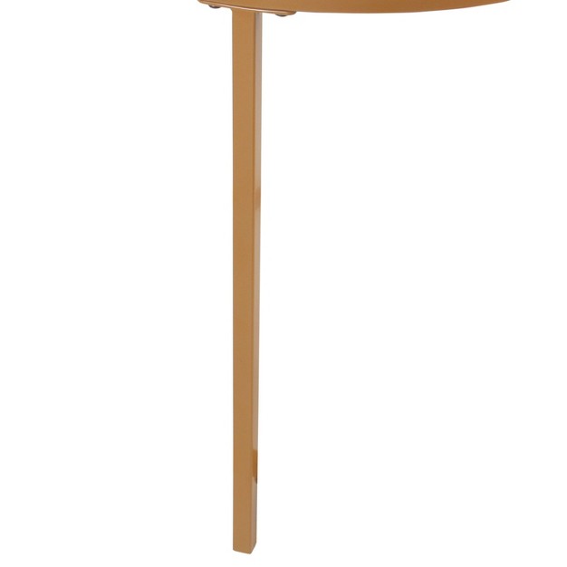 Round Metal Accent Table With Glass Top Gold Homepop