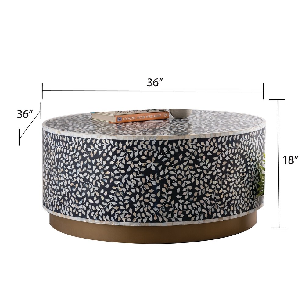 Luxe Handmade Mother of Pearl Coffee Table