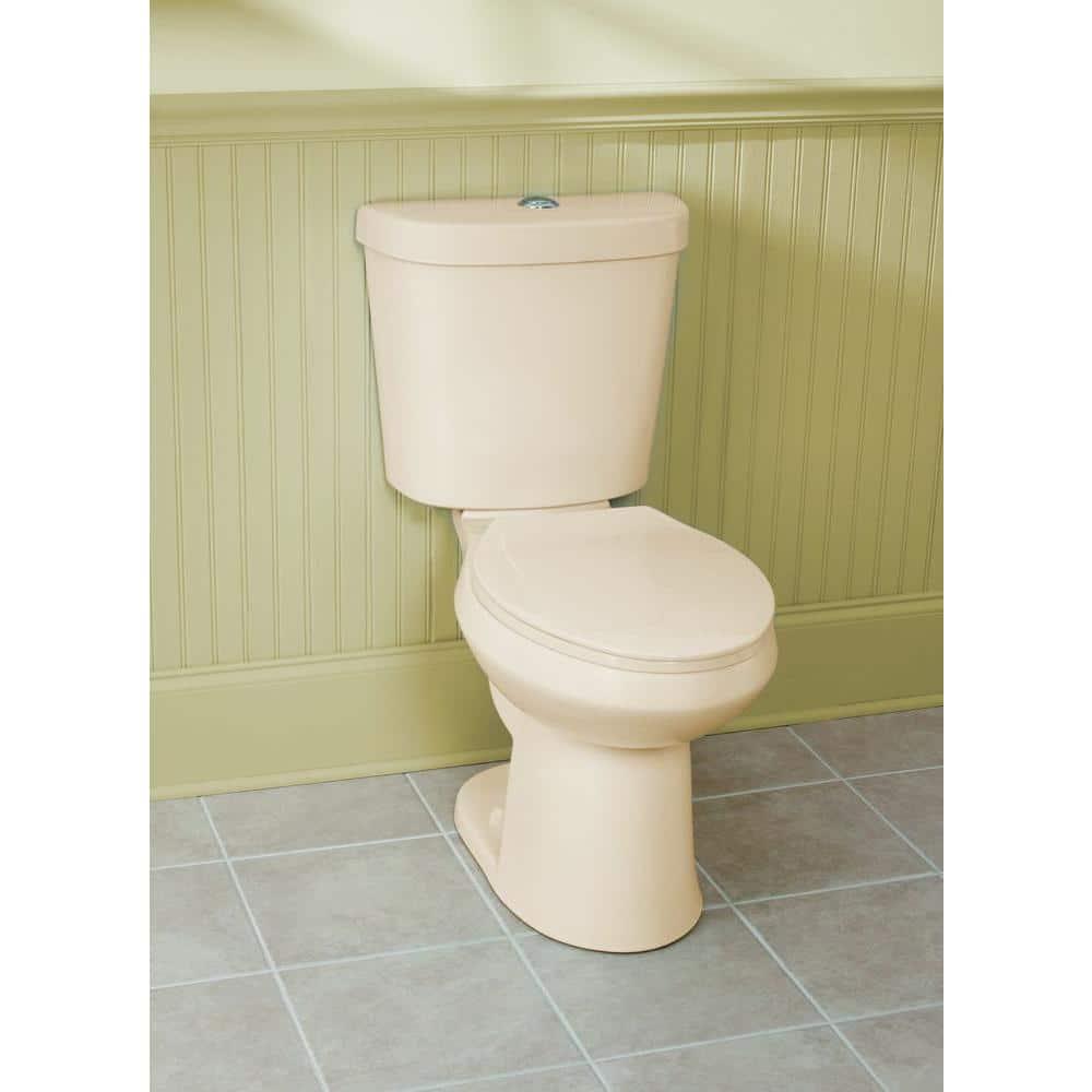 Glacier Bay 2piece 11 GPF16 GPF High Efficiency Dual Flush Elongated Toilet in Biscuit