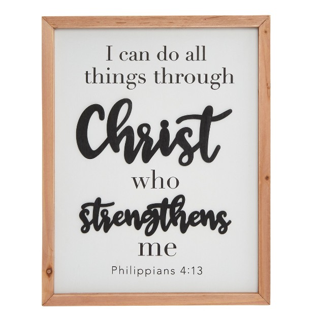 Farmhouse Christian Wall Decor Sign Philippians 4 13 Bible Verse I Can Do All Things Through Christ 12 X 15 In