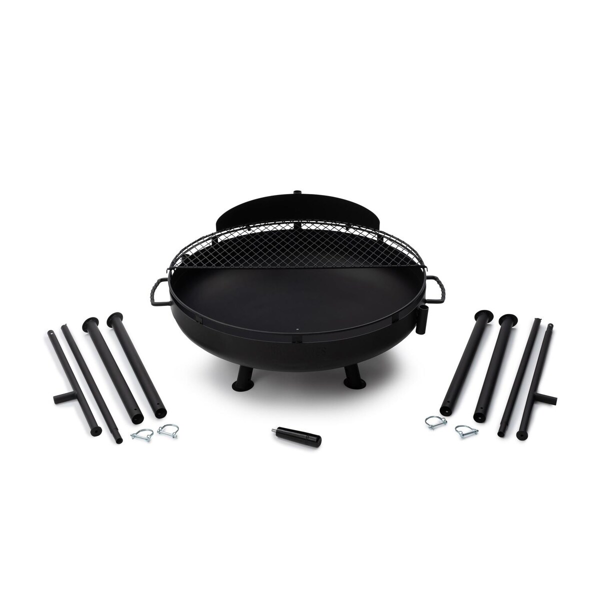 Barebones Living Cowboy 30-Inch Fire Pit Grill w/ Adjustable Grill Grate