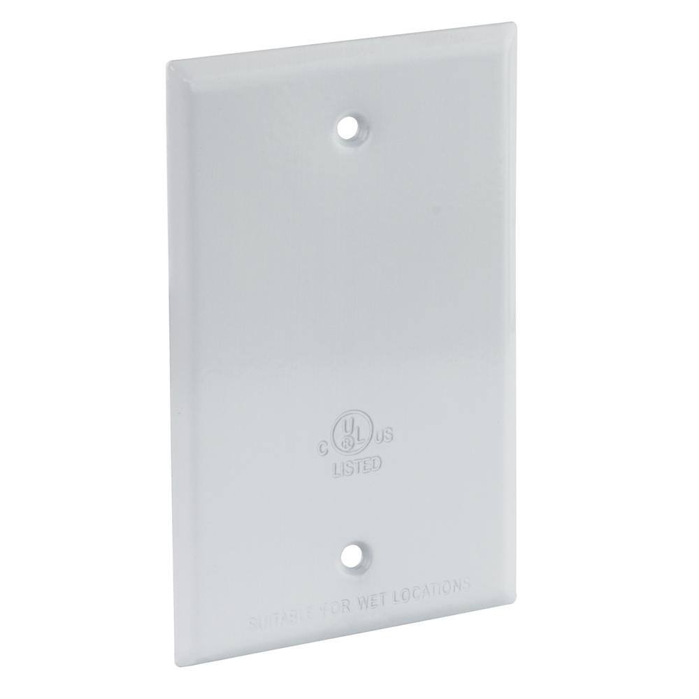 Commercial Electric White 1-Gang Weatherproof Blank Cover WBC100W