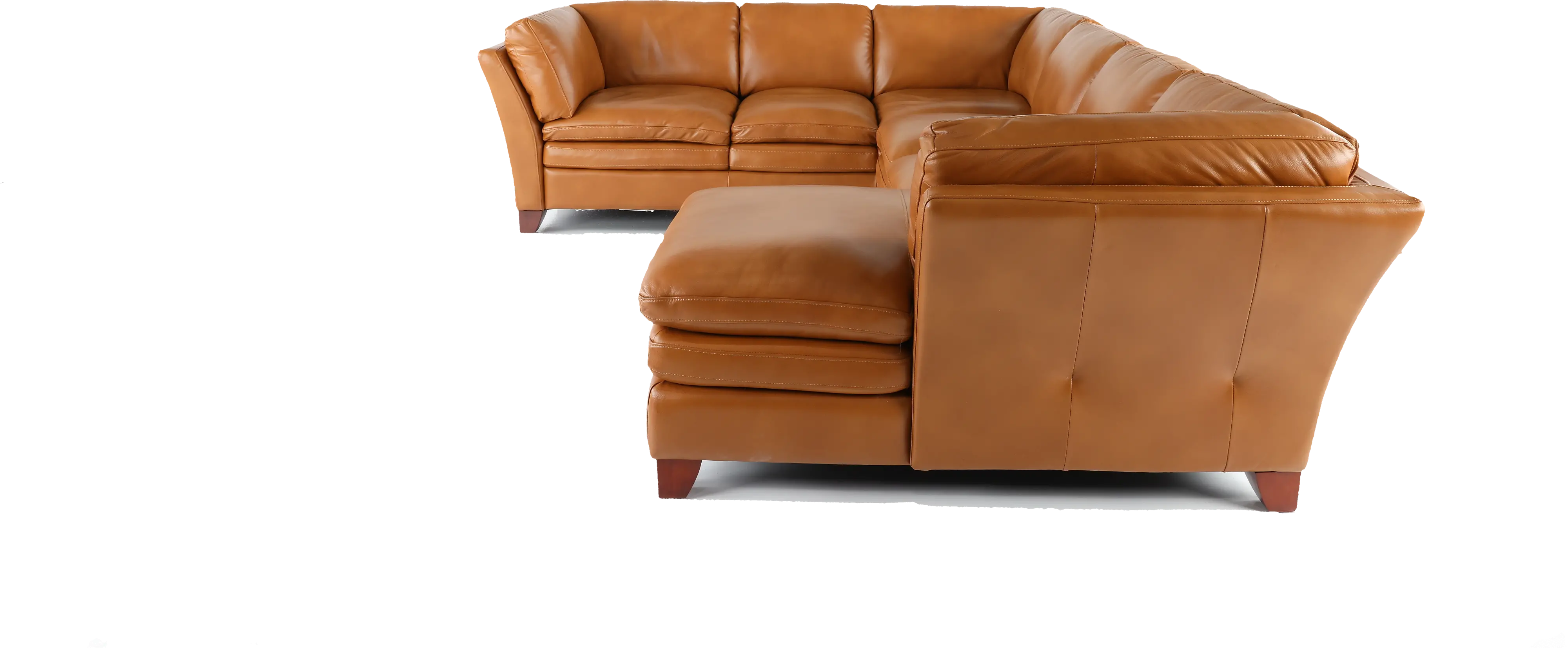 Sierra Camel Brown Leather 3 Piece Sectional