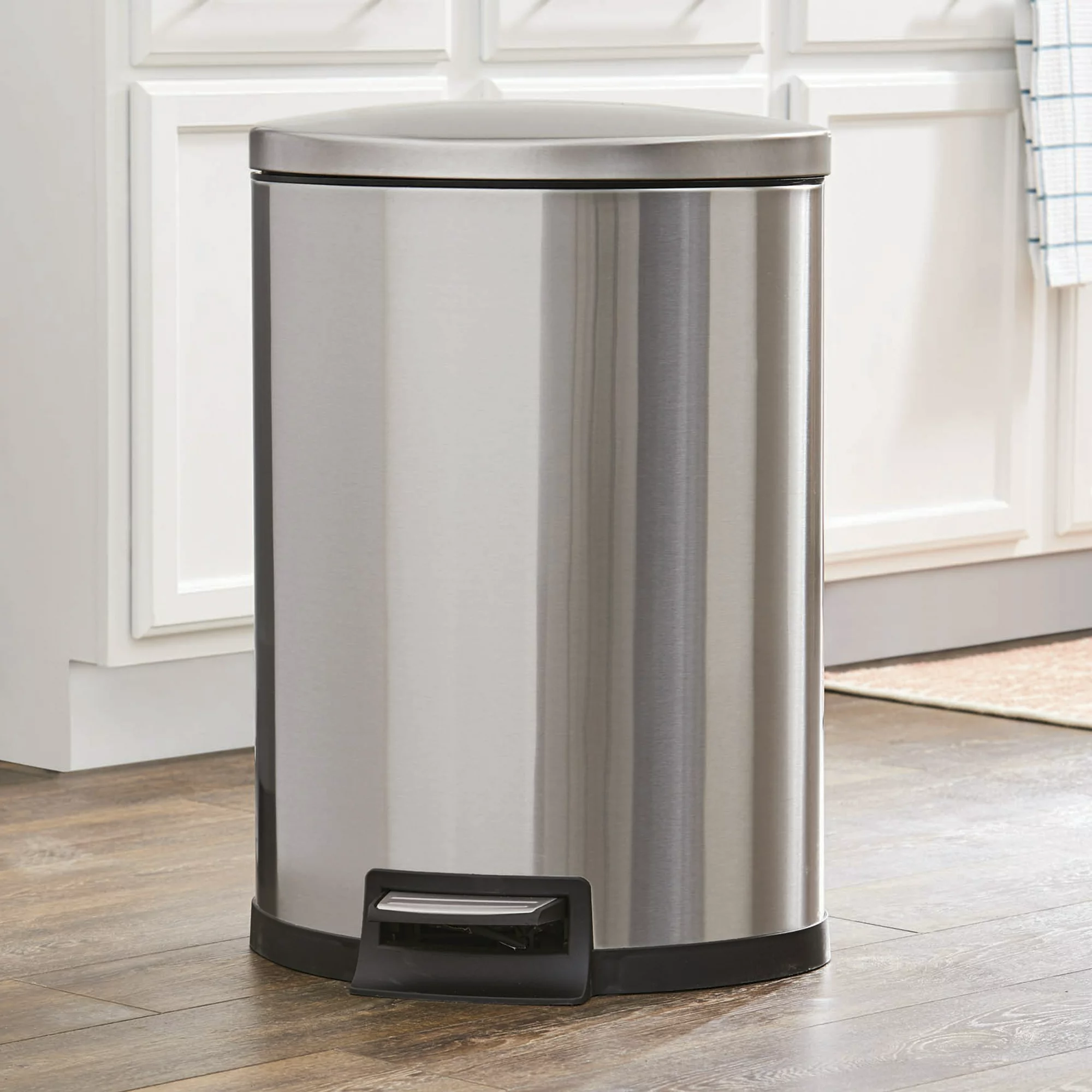 Better Homes and Gardens 14.5 Gal/54L Stainless Steel Semi-Round Kitchen Garbage Can