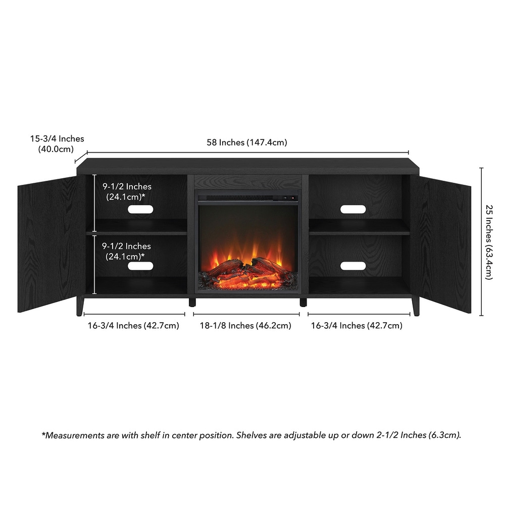 Jasper Rectangular TV Stand with Log Fireplace for TV's up to 65\