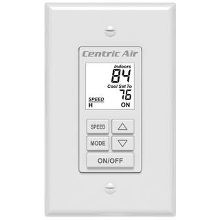 CENTRIC AIR 3.4W Whole House Fan 3242 CFM (HVI-916 Certified Airflow Rating) 2-Speed Wall Switch with TimerTemp Control R50 Damper CentricAir 3.4(R50W)