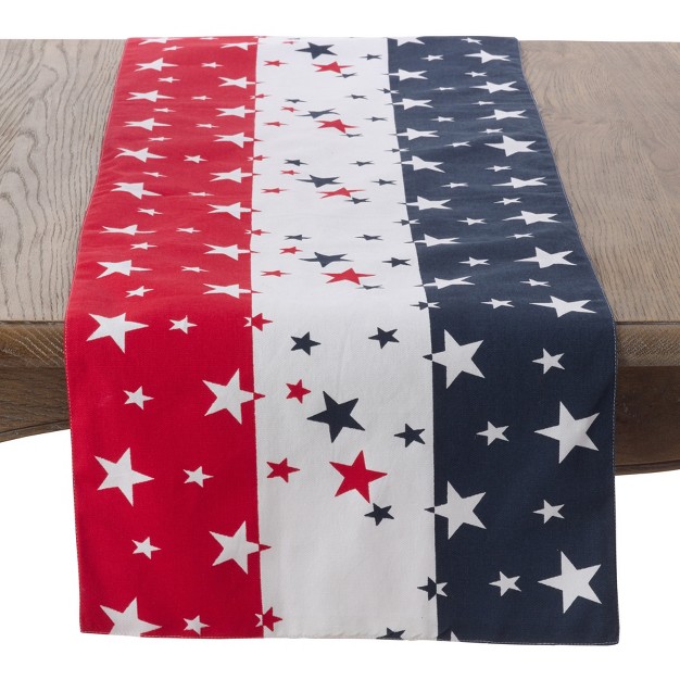 Saro Lifestyle Cotton Table Runner With Star Spangled Design