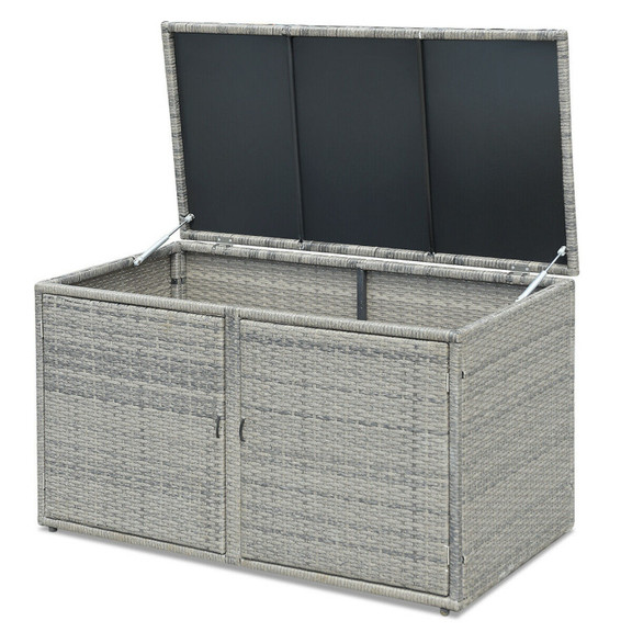 Costway 98513426 88 Gallon Garden Patio Rattan Sto...