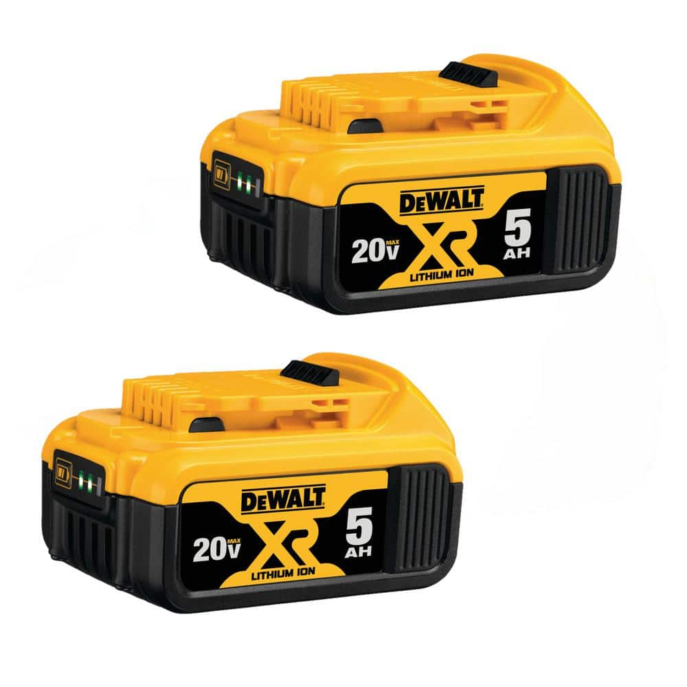 DEWALT 20V MAX XR Premium Lithium-Ion 5.0Ah Battery Pack (2 Pack) DCB205-2