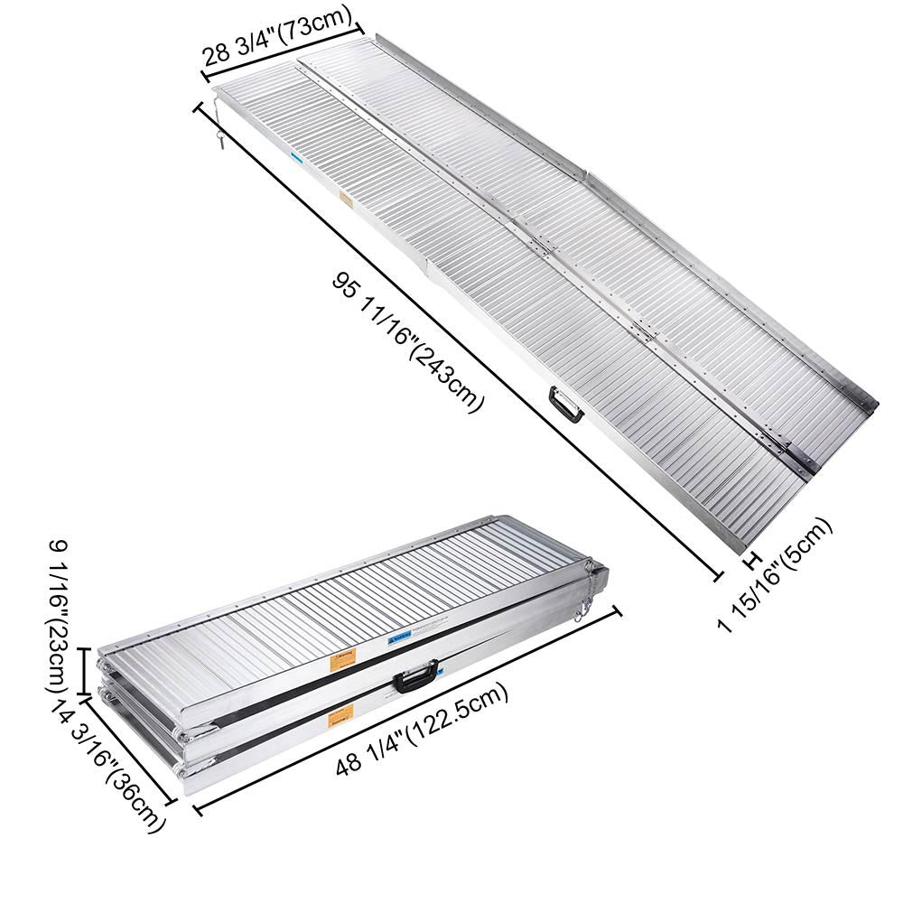 Yescom Wheelchair Ramp 600LB Capacity 8'L x 29