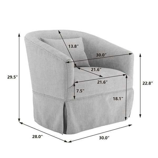 360-Degree Swivel Metal Base Accent Armchair Modern Linen Padded Seat Living Room Accent Chairs， Soft Comfortable Chair