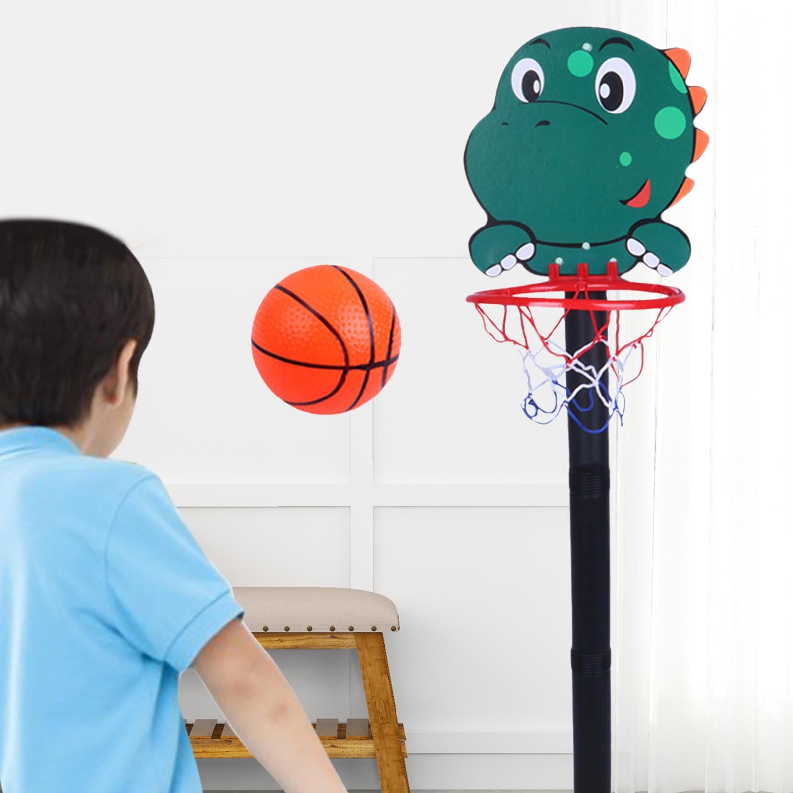 Portable Basketball Hoop Toys Playing Set Outside Toys Yard game Outdoor Sports Adjustable Basketball Hoop Stand for Bedroom Garden Dinosaur