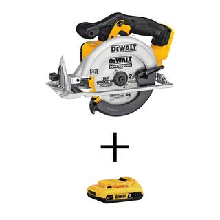 DW 20V MAX Cordless 6-12 in. Circular Saw with 20V MAX Compact Lithium-Ion 2.0Ah Battery DCS391BW203