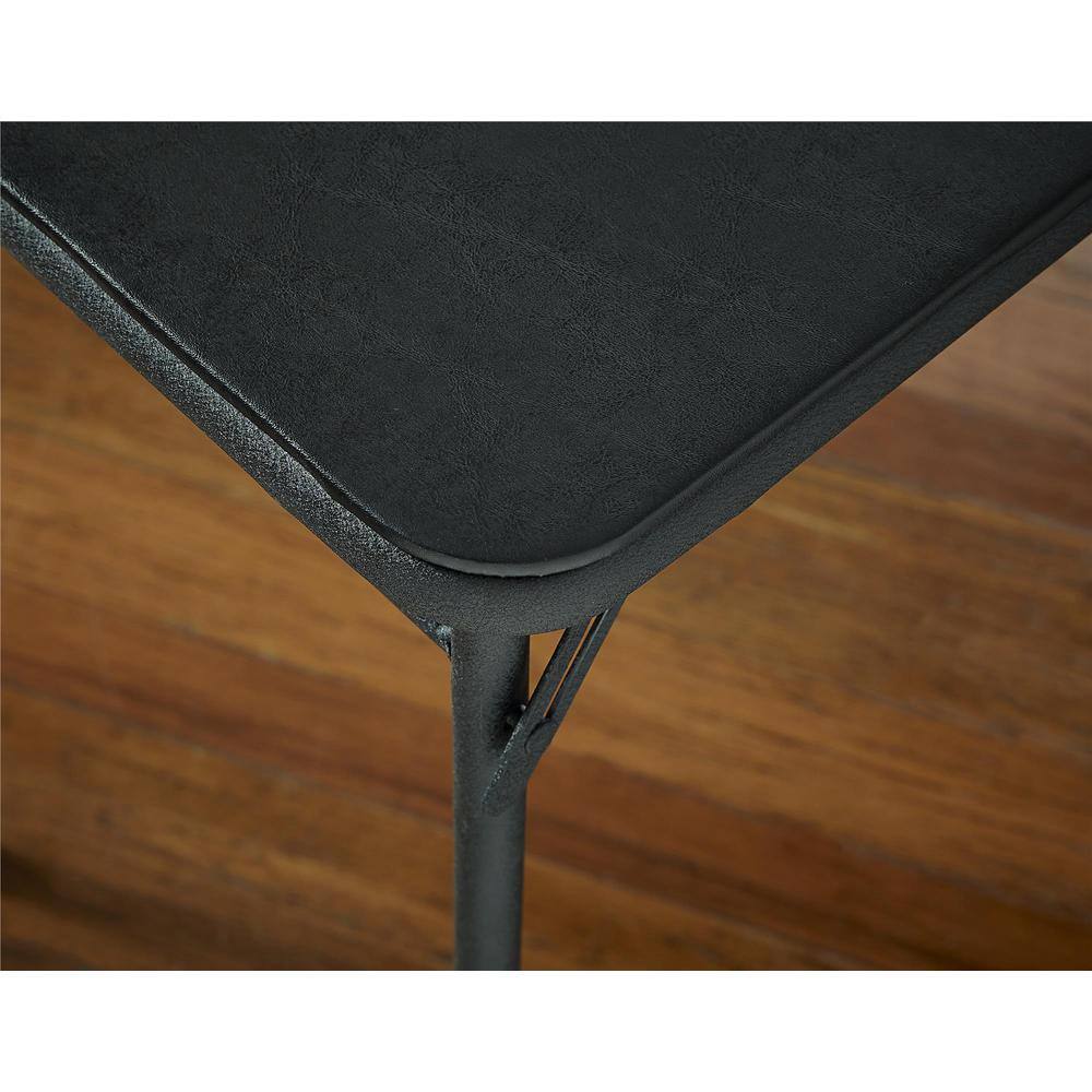 Cosco 34 in. Black Vinyl Top Folding Card Table 14696BLK1E