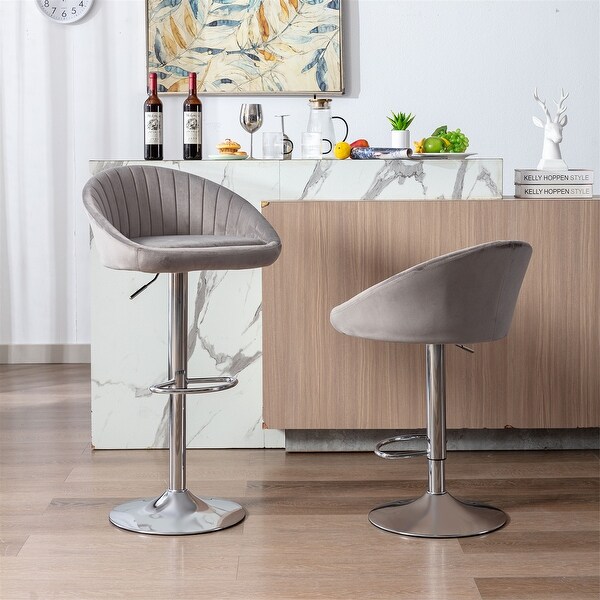 Bar Stools with Back and Footrest Counter Height ( Set of 2 )