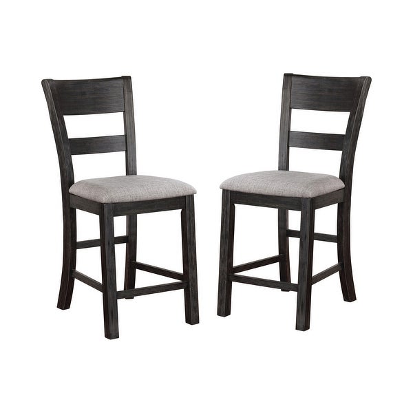 Furniture of America Caza Rustic Black Counter Height Chairs (Set of 2)