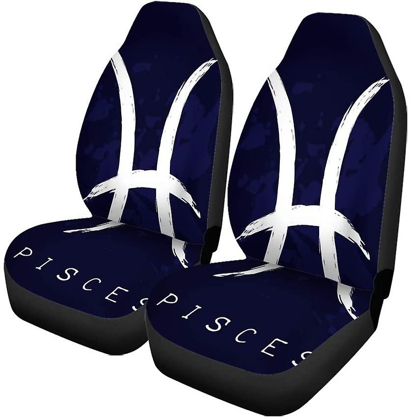 Set Of 2 Car Seat Covers Pisces H Universal Auto Front Seats Protector Fits For Car，suv Sedan，truck