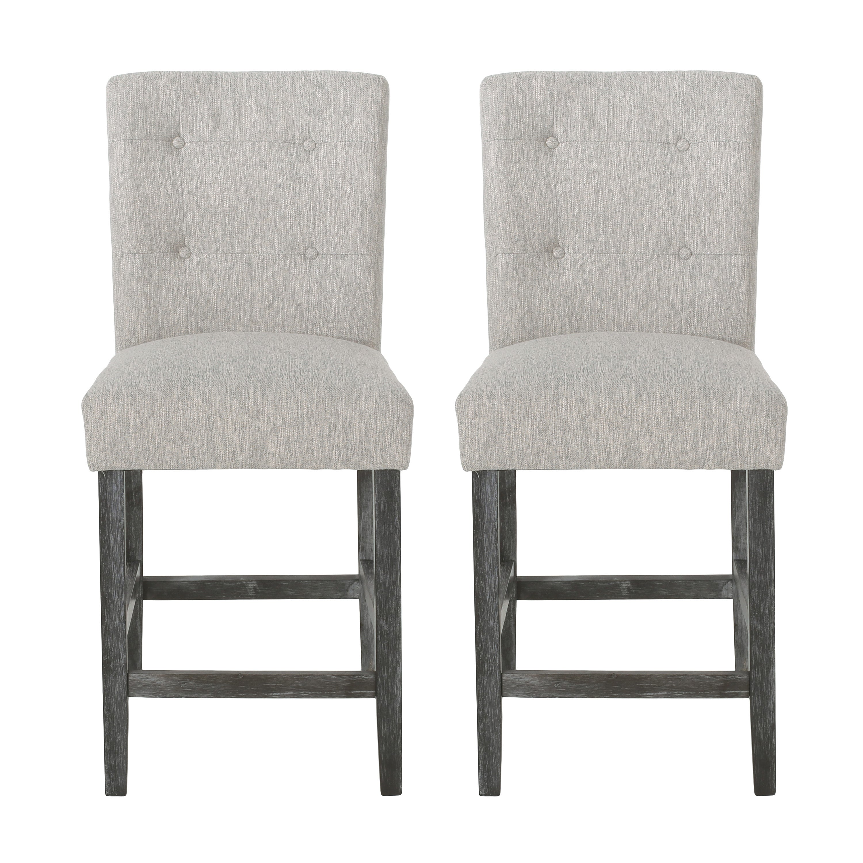 roy Contemporary Fabric Button Tufted 26 Inch Counter Stools, Set of 2