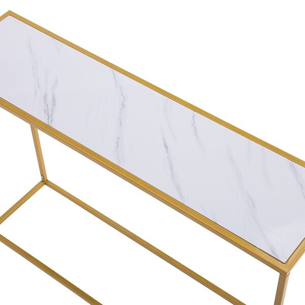 Marble Minimalist Porch Table Marble Console Table White (106x28x76cm)