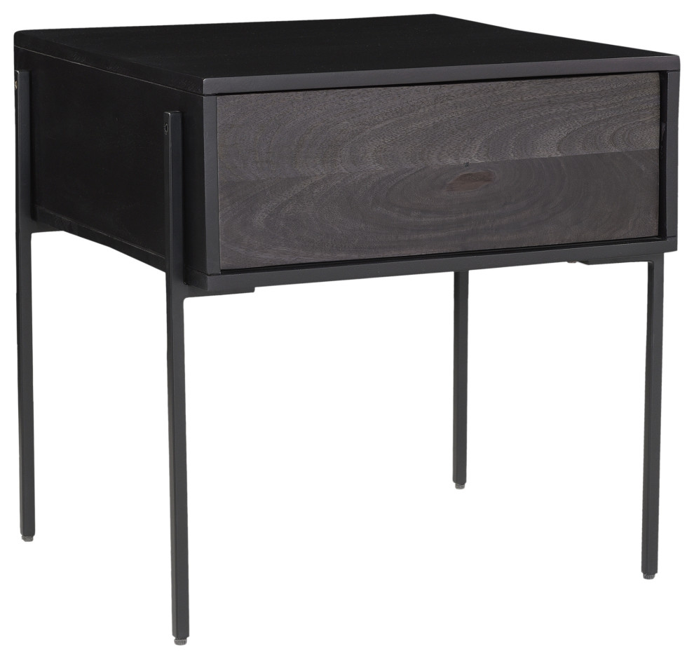 Tobin Side Table  Charcoal   Industrial   Side Tables And End Tables   by Sideboards and Things  Houzz